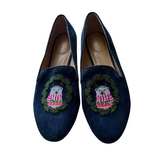 Talbots Shoes - Talbots Blue Suede Christmas Bear Loafers | Size 7.5 M
